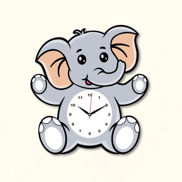 ⁦An elephant clock for kid's room⁩ – תמונה ⁦2⁩