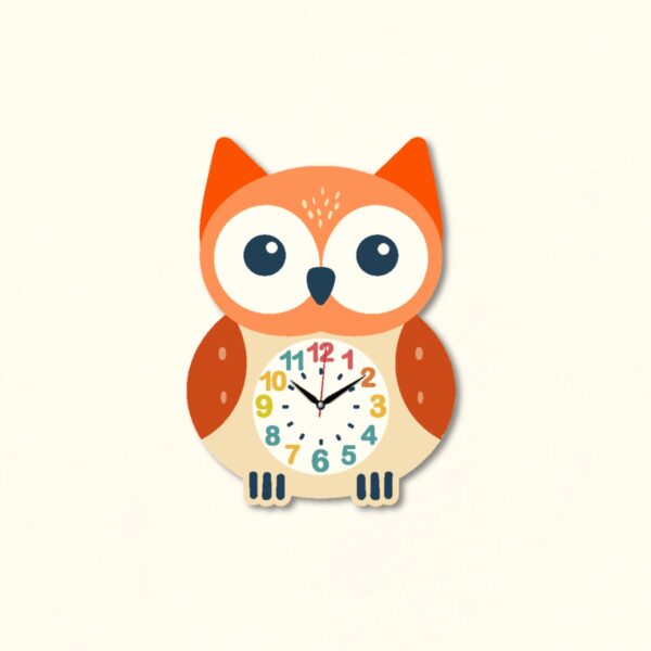 ⁦An owl clock for kid's room⁩ – תמונה ⁦2⁩